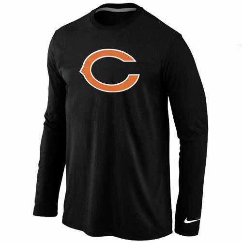 Nike Chicago Bears Logo Long Sleeve T-Shirt black - Click Image to Close