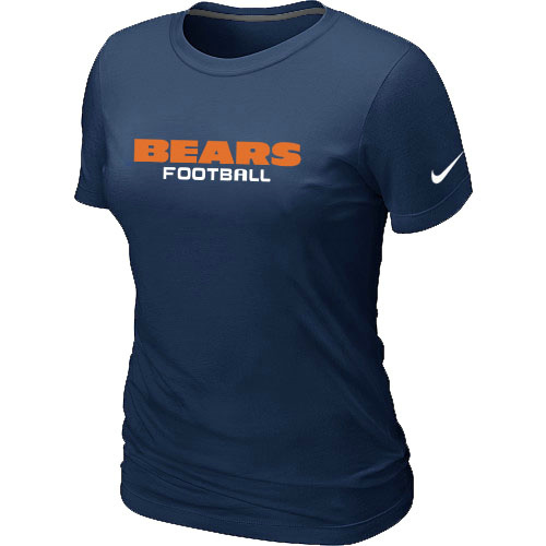 Nike Chicago Bears Sideline Legend Authentic Font Women's T-Shirt D.Blue