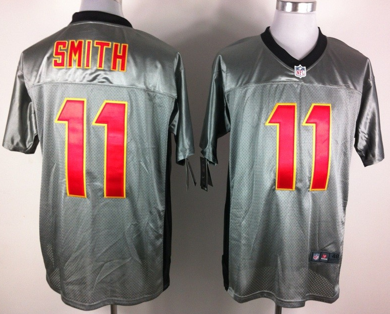 Nike Chiefs 11 Smith Grey Elite Jerseys