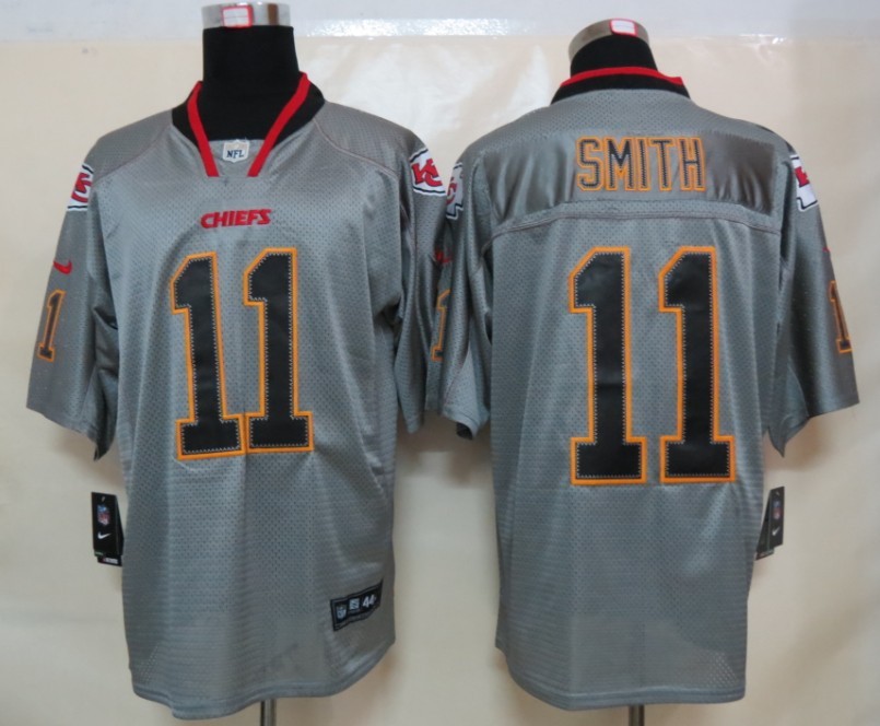 Nike Chiefs 11 Smith Lights Out Grey Elite Jerseys - Click Image to Close