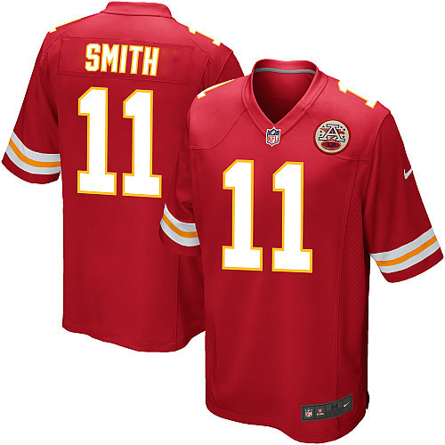 Nike Chiefs 11 Smith Red Game Jerseys
