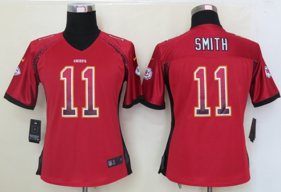 Nike Chiefs 11 Smith Red Women Elite Drift Jersey - Click Image to Close