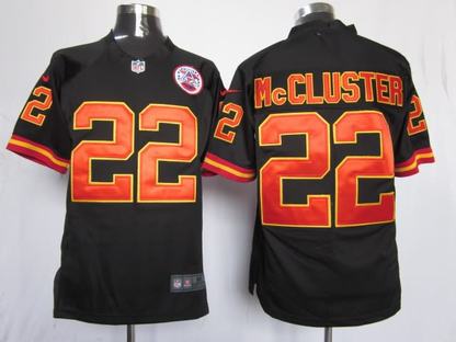 Nike Chiefs 22 McCluster Black Game Jerseys