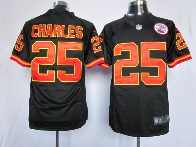Nike Chiefs 25 Charles Black Game Jerseys