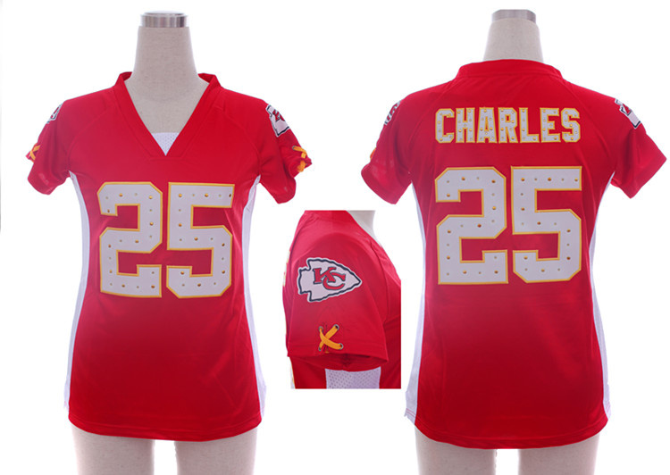 Nike Chiefs 25 Charles Red Women Draft Him II Top Jerseys