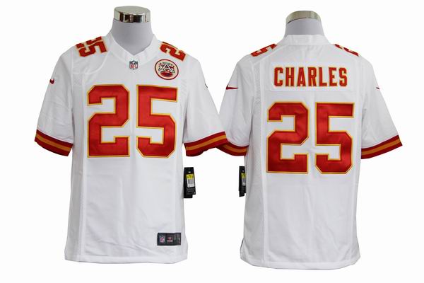 Nike Chiefs 25 Charles white Game Jerseys