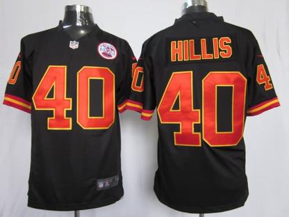 Nike Chiefs 40 Hillis Black Game Jerseys