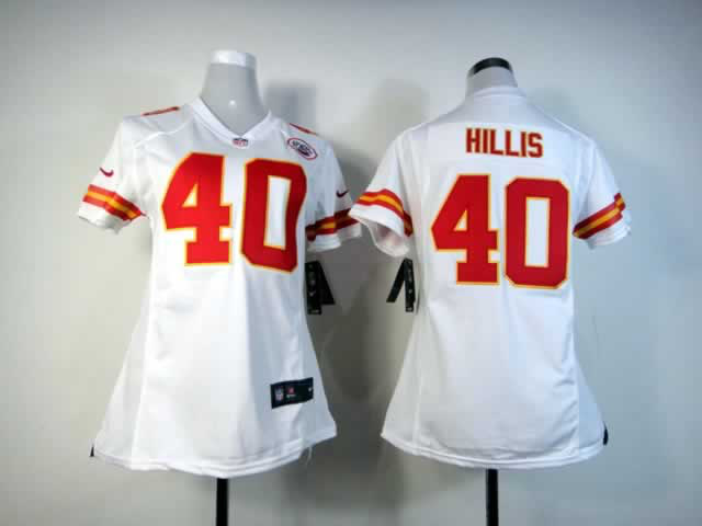 Nike Chiefs 40 Hillis White Women Game Jerseys