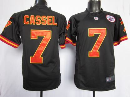 Nike Chiefs 7 Cassel Black Game Jerseys