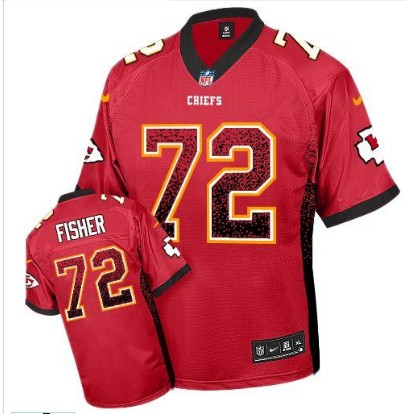 Nike Chiefs 72 Eric Fisher Red Elite Drift Jersey