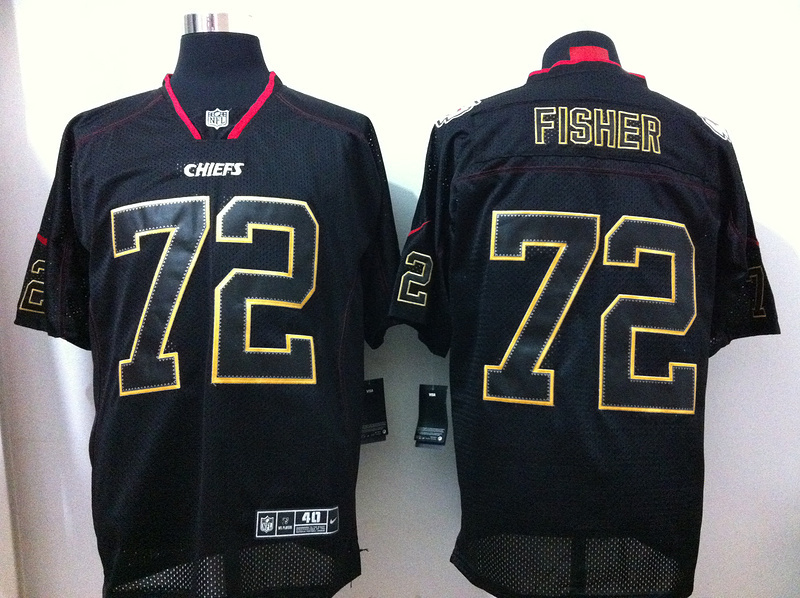 Nike Chiefs 72 Fisher Black Shadow Elite Jerseys