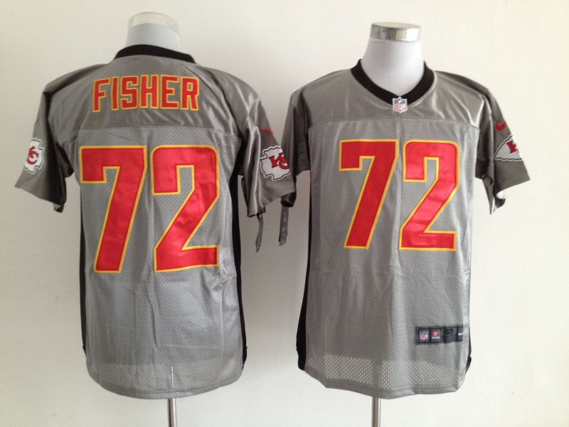 Nike Chiefs 72 Fisher Grey Elite Jerseys