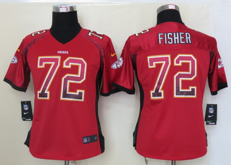 Nike Chiefs 72 Fisher Red Women Elite Drift Jersey