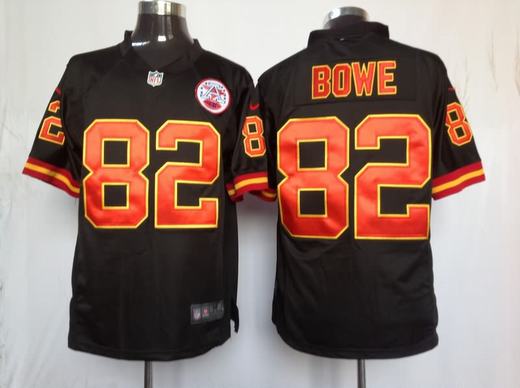 Nike Chiefs 82 Bowe Black Game Jerseys - Click Image to Close