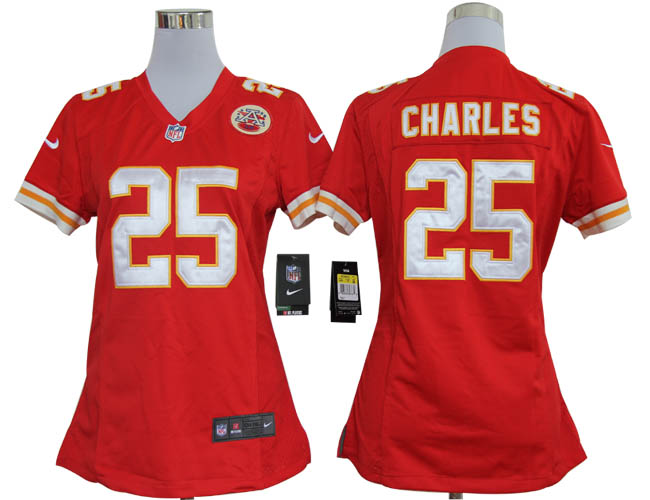 Nike Chiefs 85 Charles Red Game Women Jerseys - Click Image to Close
