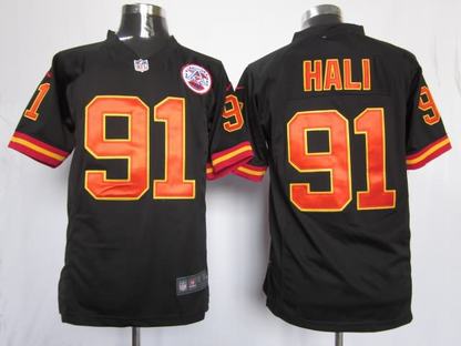 Nike Chiefs 91 HaLi Black Game Jerseys