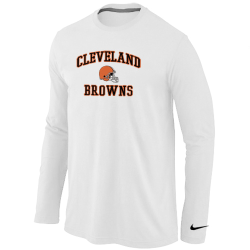 Nike Cleveland Browns Heart White Long Sleeve T-Shirt