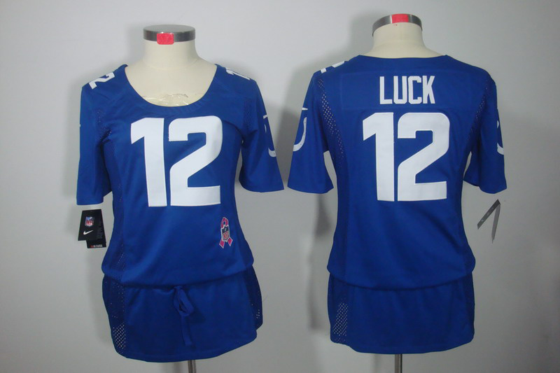 Nike Colts 12 Luck Blue Women Elite Skirts