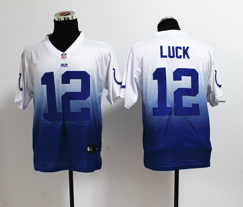 Nike Colts 12 Luck Fadeaway Elite Drift II Jersey