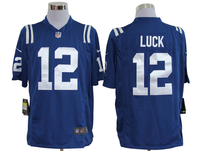 Nike Colts 12 Luck blue Game Jerseys
