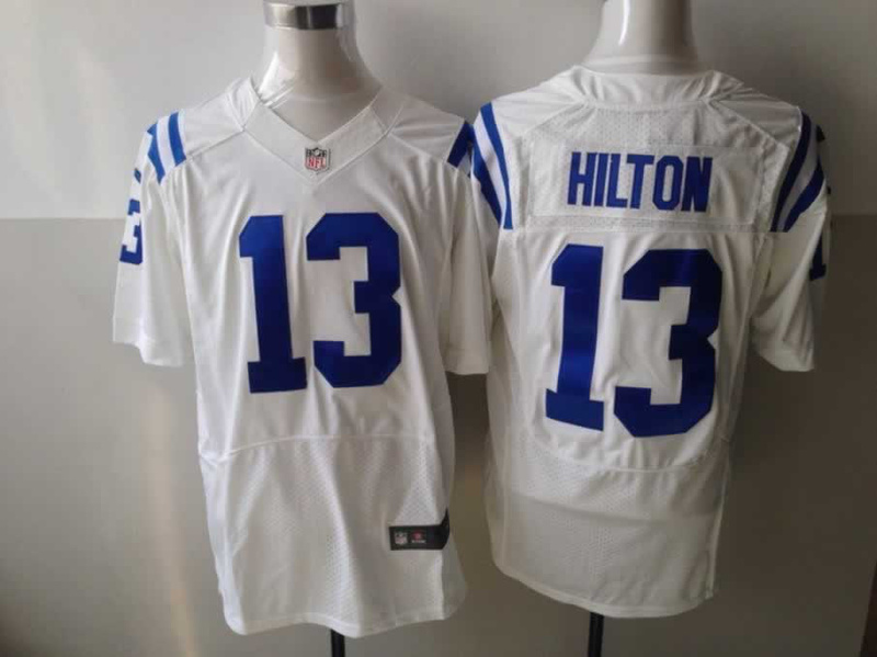 Nike Colts 13 Hilton White Elite Jersey