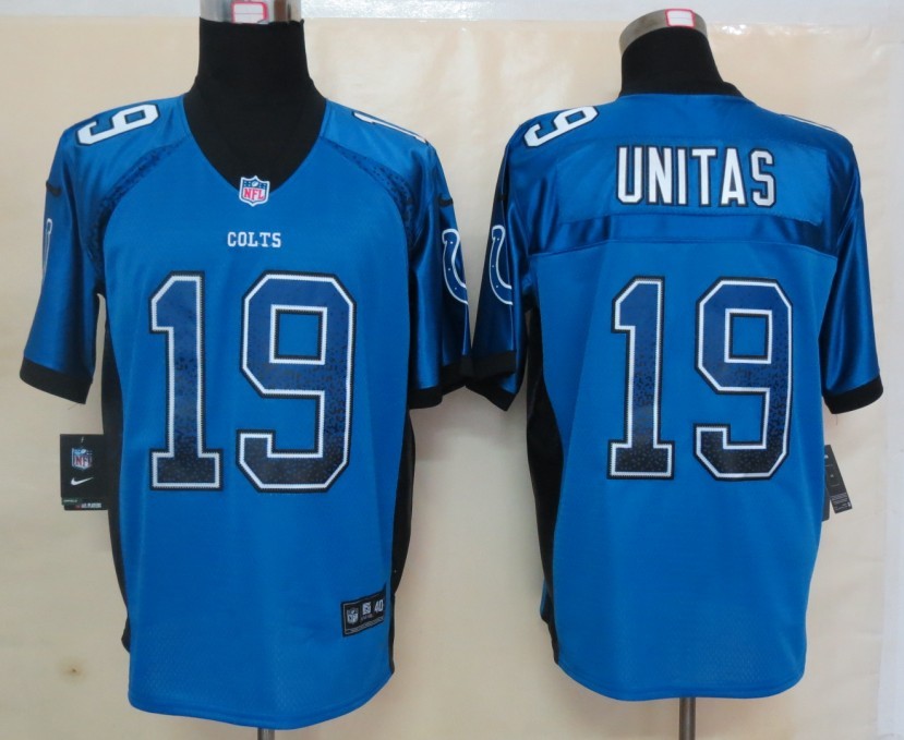 Nike Colts 19 Unitas Blue Elite Drift Jersey