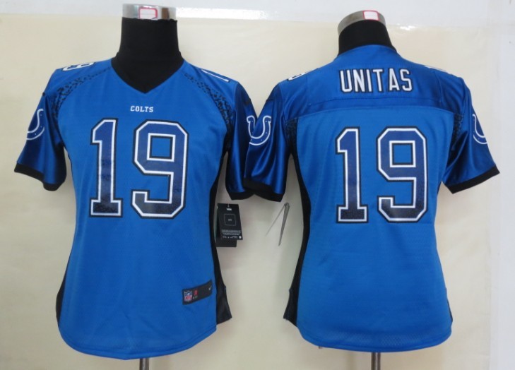 Nike Colts 19 Unitas Blue Women Elite Drift Jersey