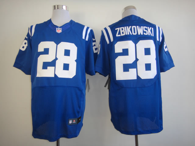 Nike Colts 28 Zbikowski Blue Elite Jerseys
