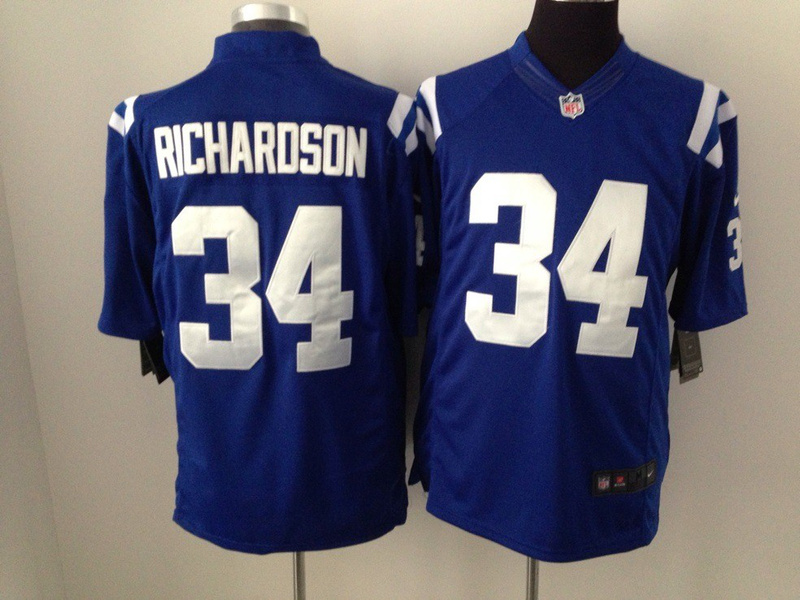Nike Colts 34 Richardson Blue Limited Jerseys