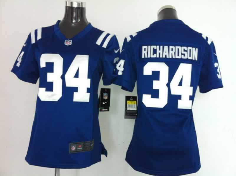 Nike Colts 34 Richardson Blue Women Game Jerseys - Click Image to Close