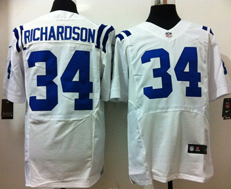 Nike Colts 34 Richardson White Elite Jerseys