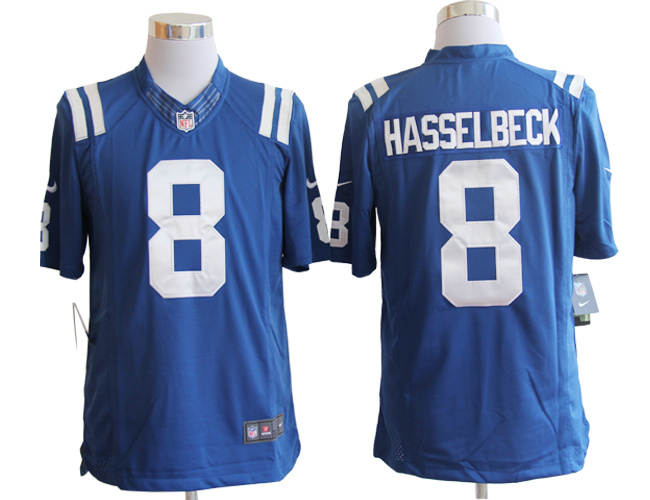 Nike Colts 8 Hasselbeck Blue Limited Jerseys