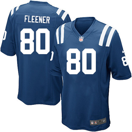 Nike Colts 80 Fleener Blue Game Jerseys
