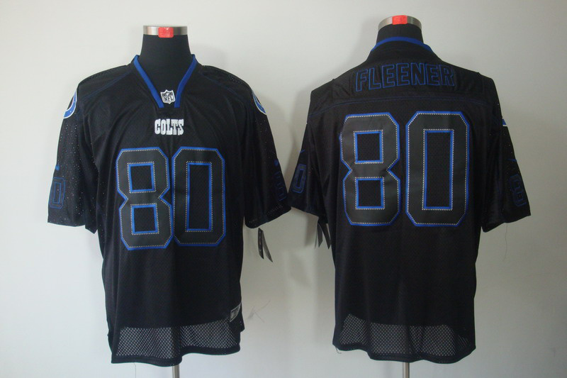 Nike Colts 80 Fleener Lights Out Black Elite Jerseys