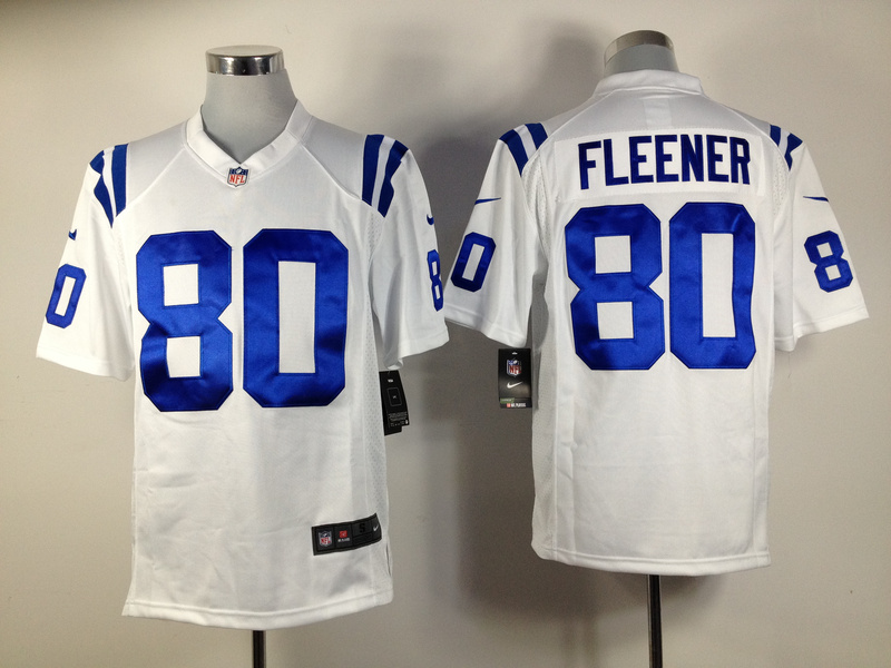 Nike Colts 80 Fleener White Game Jerseys