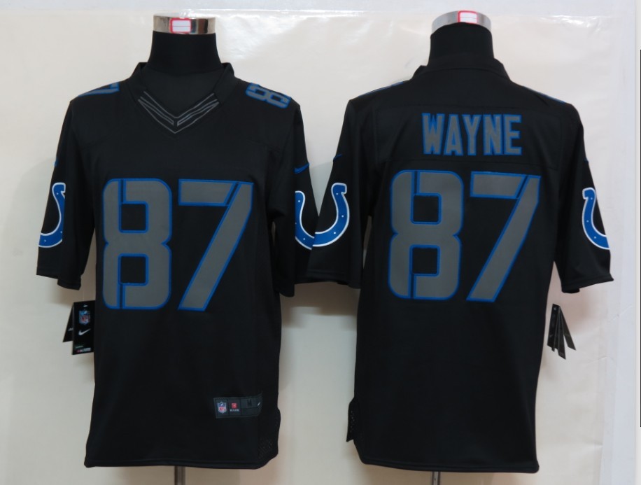 Nike Colts 87 Wayne Black Impact Limited Jerseys