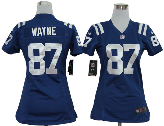 Nike Colts 87 Wayne Blue Game Women Jerseys
