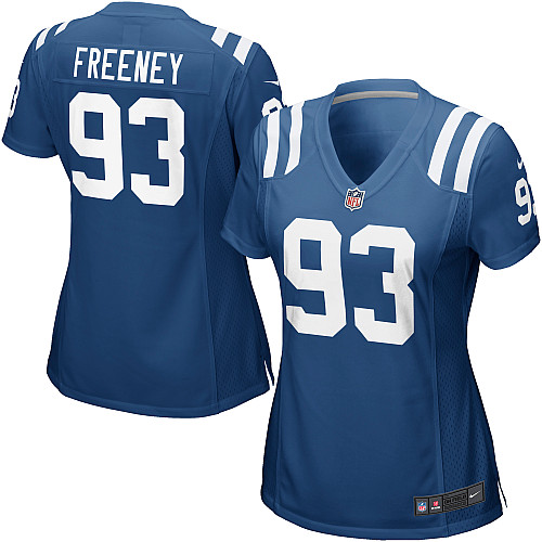 Nike Colts 93 Freeney Blue Game Women Jerseys