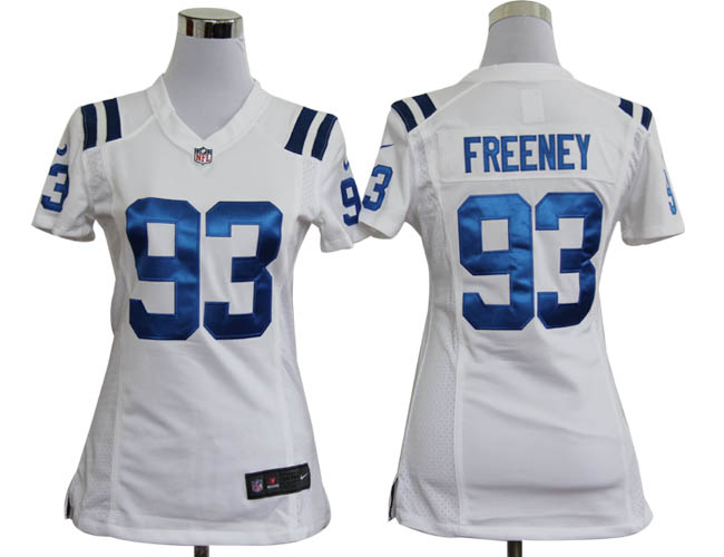 Nike Colts 93 Freeney White Game Women Jerseys