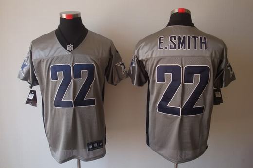Nike Cowboys 22 E.Smith Grey Elite Jerseys
