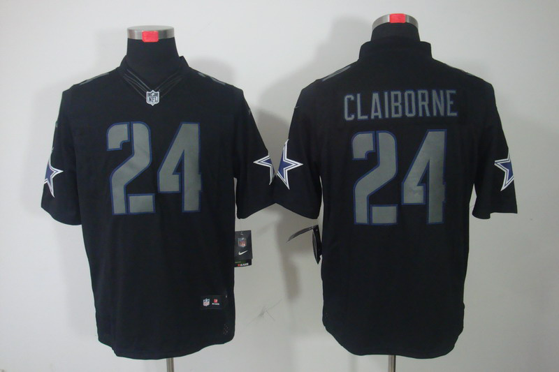 Nike Cowboys 24 Claiborne Black Impact Limited Jersey