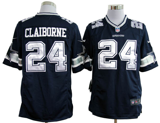 Nike Cowboys 24 Claiborne Blue Limited Jerseys