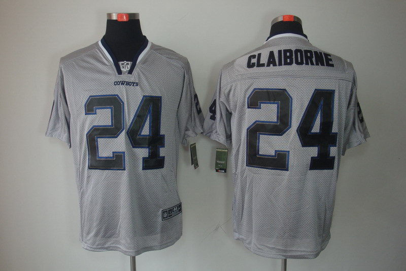 Nike Cowboys 24 Claiborne Lights Out Grey Elite Jerseys