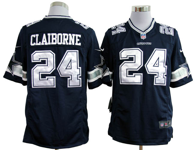 Nike Cowboys 24 Claiborne blue Game Jerseys