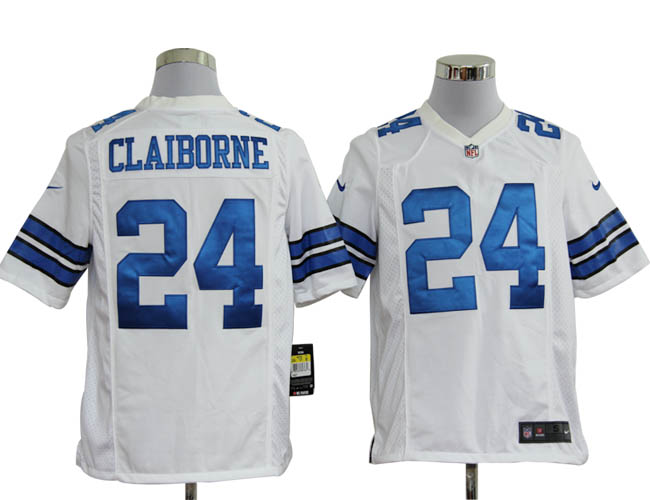 Nike Cowboys 24 Claiborne white Game Jerseys