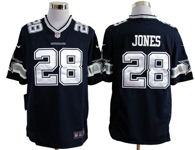 Nike Cowboys 28 Jones blue Game Jerseys