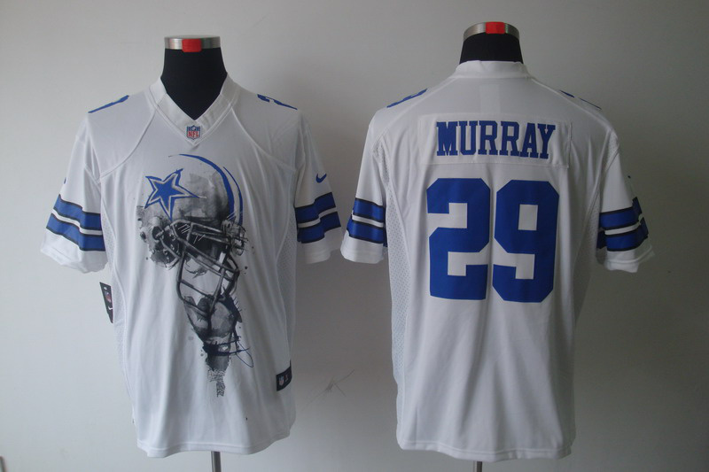 Nike Cowboys 29 Murray White Helmet Tri-Blend Limited Jerseys