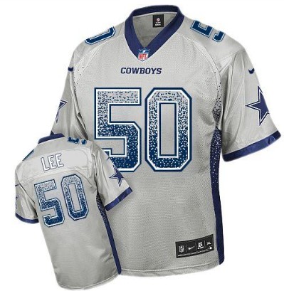 Nike Cowboys 50 Sean Lee Grey Elite Drift Jersey
