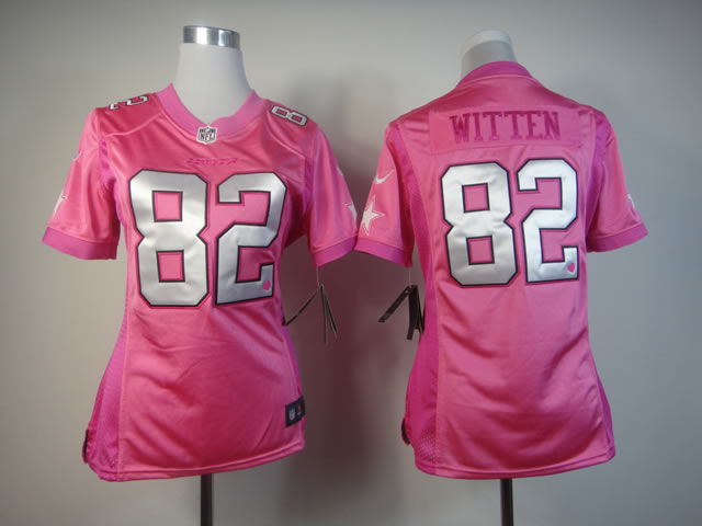 Nike Cowboys 82 Witten Pink Love's Women Jerseys