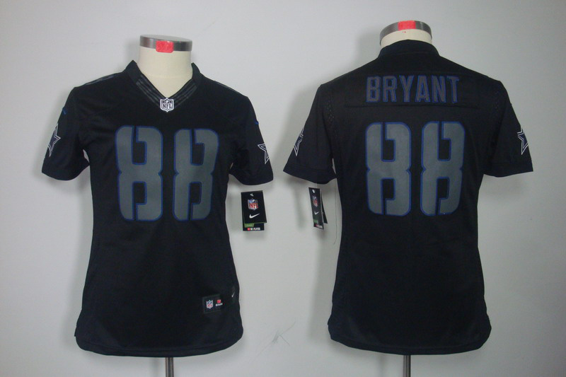 Nike Cowboys 88 Bryant Black Impact Women Limited Jerseys